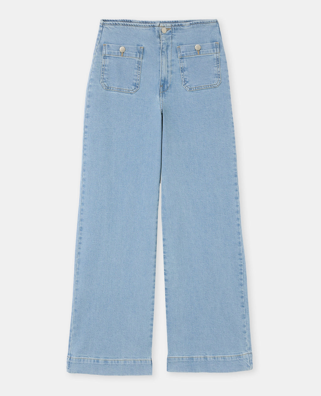 Jean wide taille haute avec poches plaquées