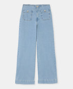 Jean wide taille haute avec poches plaquées