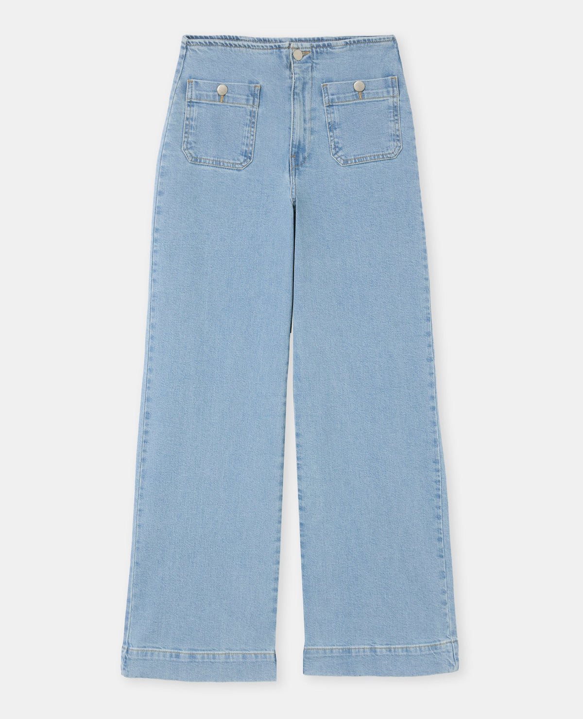 Jean wide taille haute avec poches plaquées