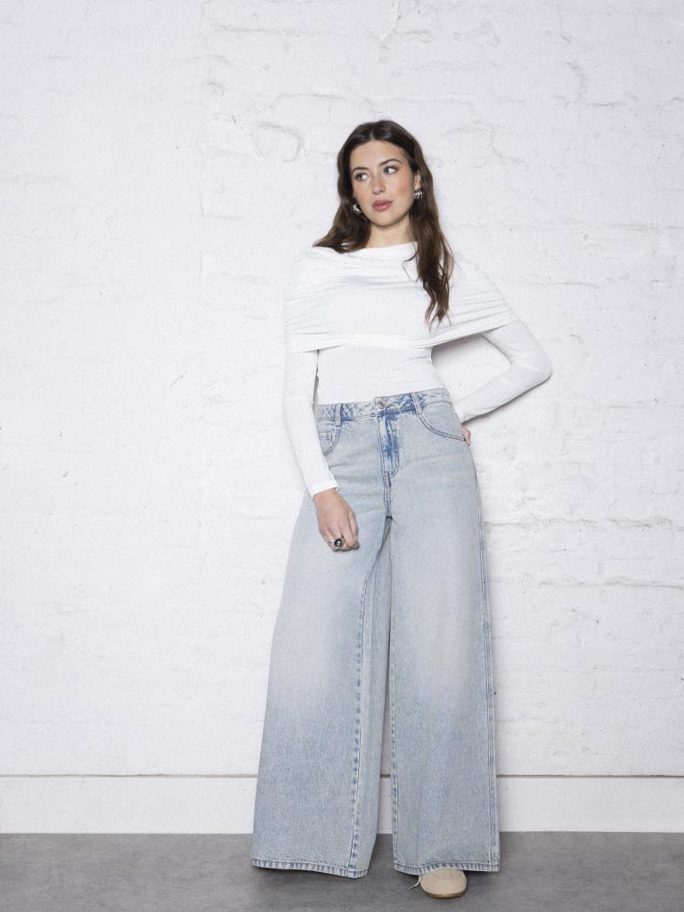 Jean extra wide taille haute