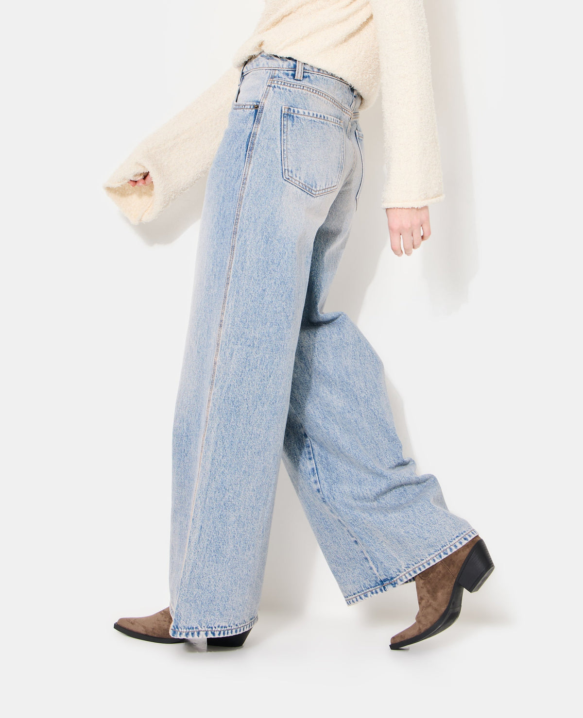 Jean extra wide taille haute