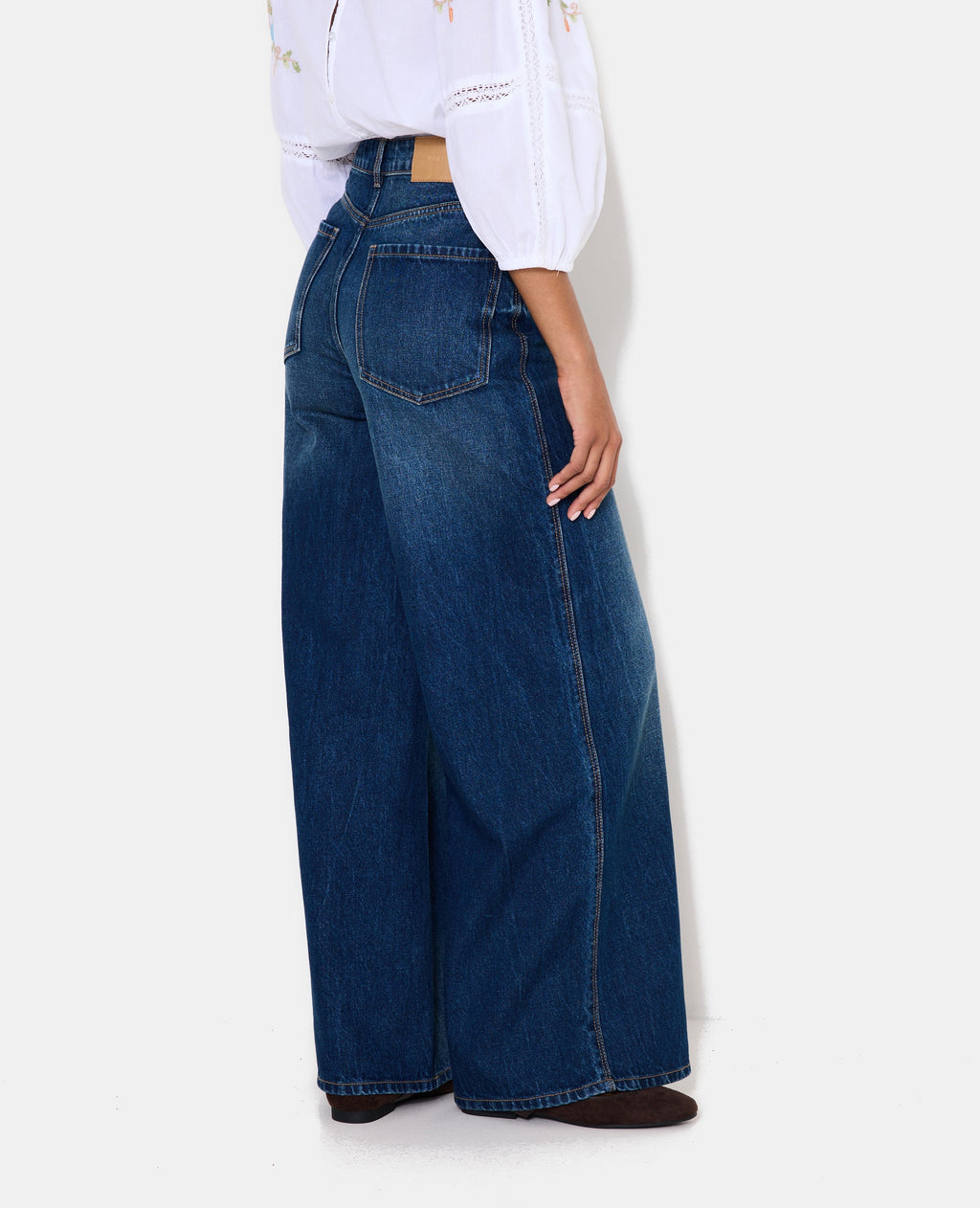 Jean extra wide taille haute