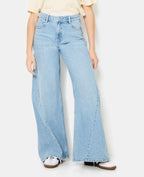 Jean extra wide taille haute avec jeux de coutures