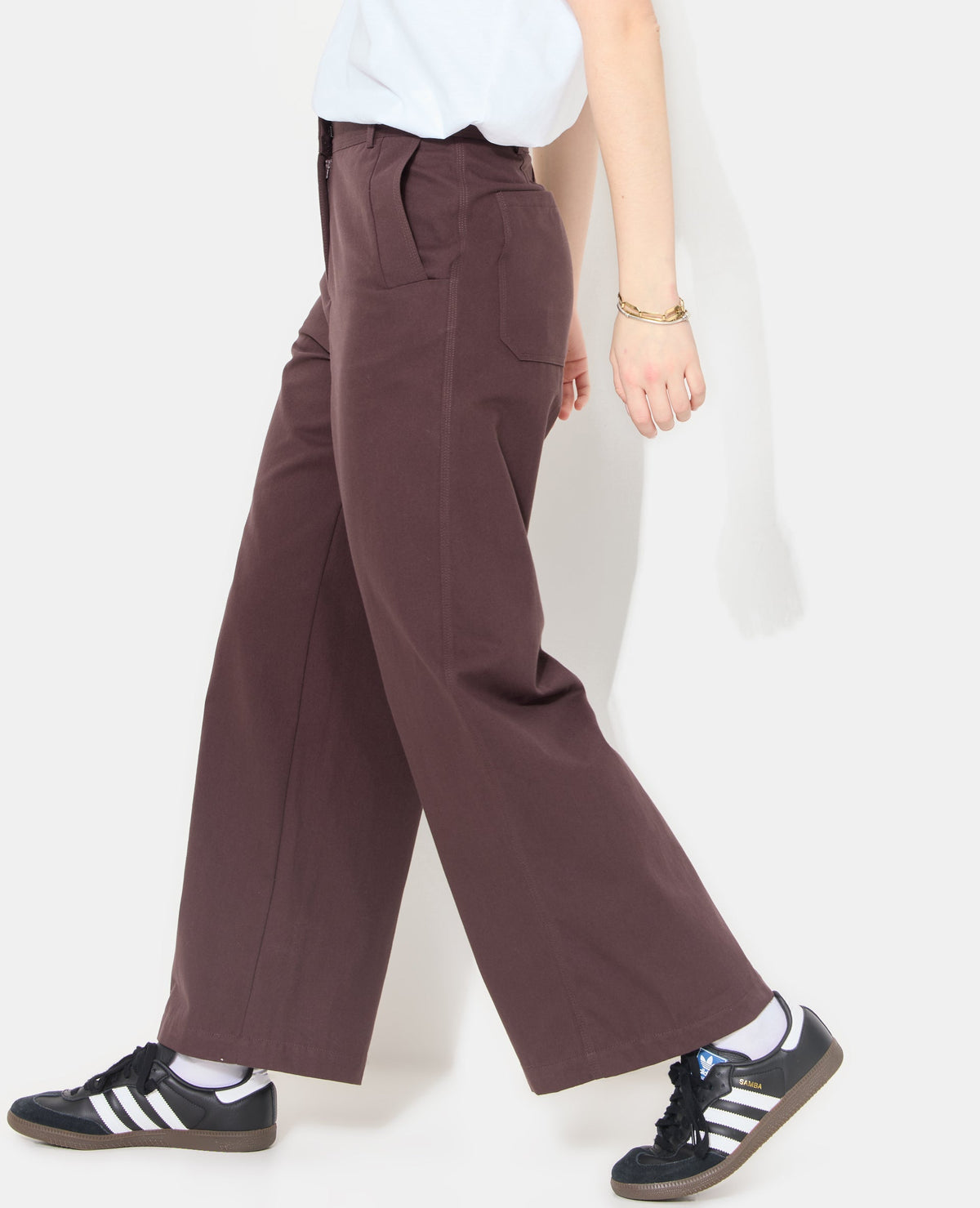 Pantalon barrel en toile