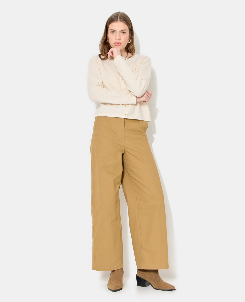 Pantalon barrel en toile