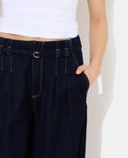 Jean extra wide taille haute avec ceinture