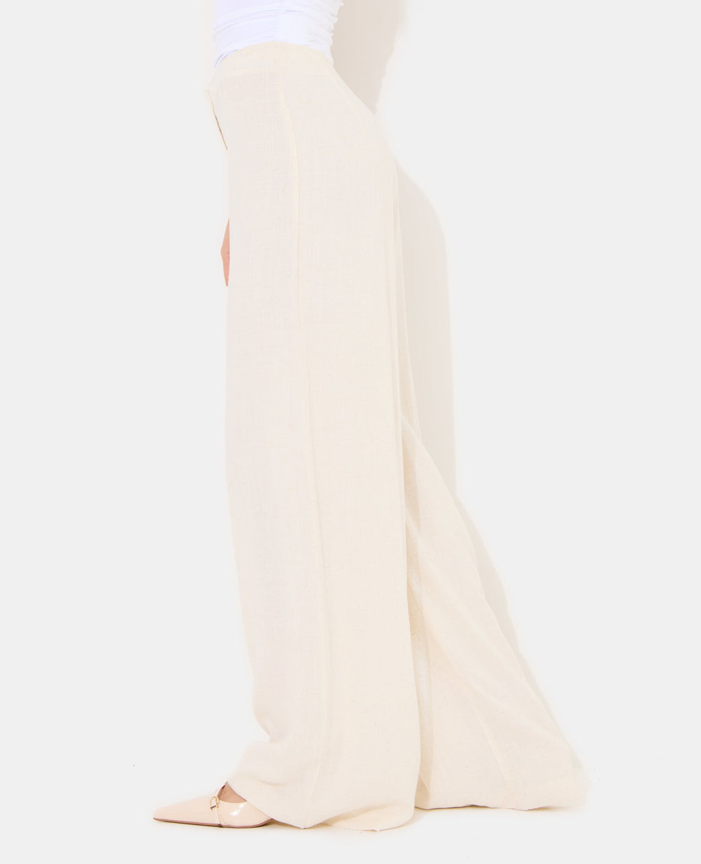 Pantalon droit avec lin