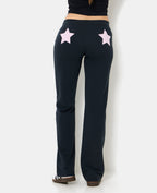 Pantalon droit en molleton avec étoiles dos
