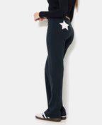 Pantalon droit en molleton avec étoiles dos