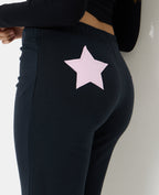 Pantalon droit en molleton avec étoiles dos