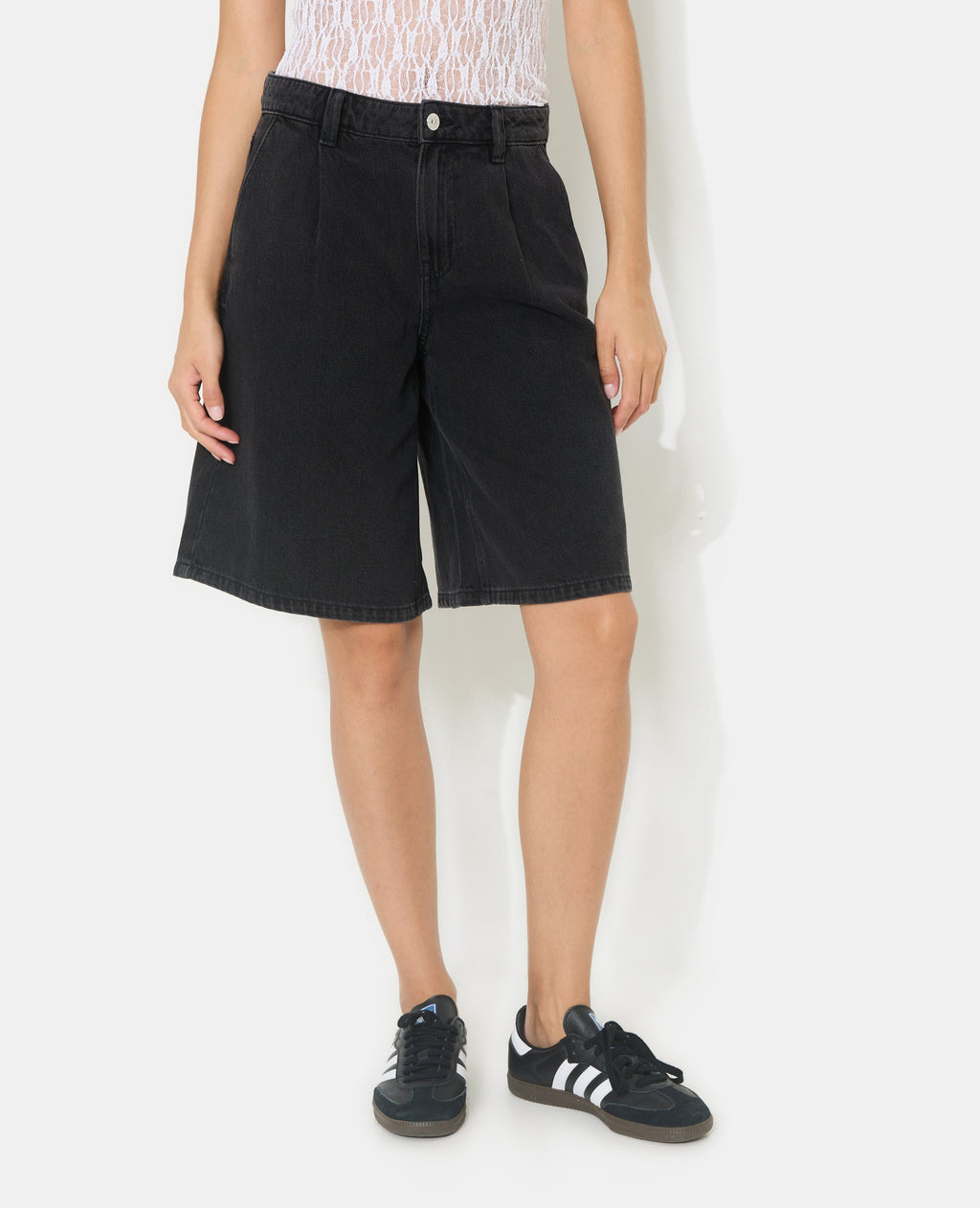 Bermuda en jean avec pinces