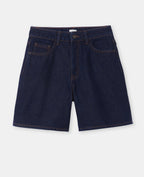 Bermuda large en jean taille haute