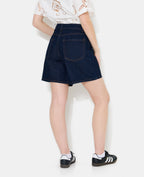 Bermuda large en jean taille haute