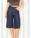 Bermuda en jean long taille basse