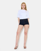 Micro-short en jean poches plaquées