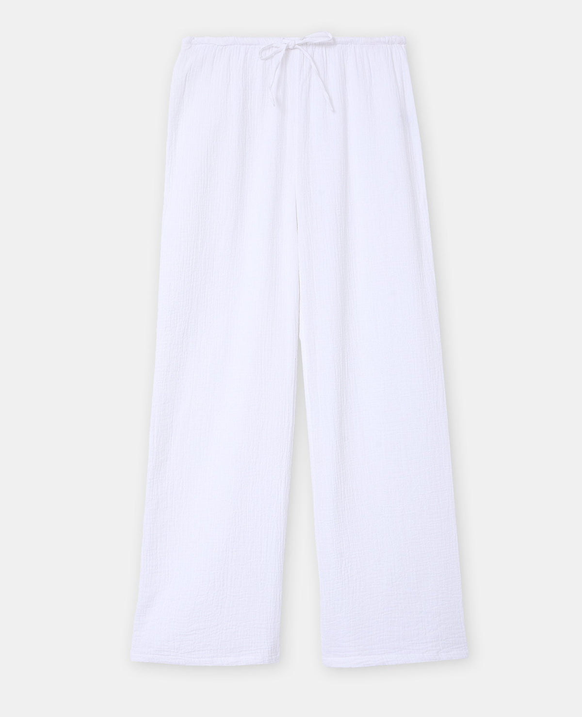 Pantalon en gaze de coton taille élastiquée