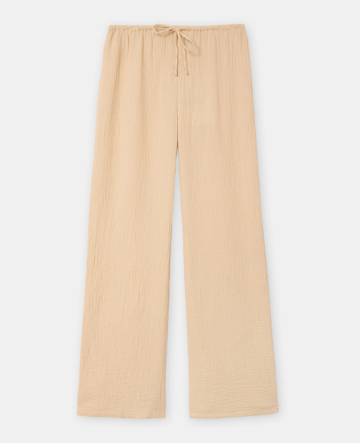 Pantalon en gaze de coton taille élastiquée