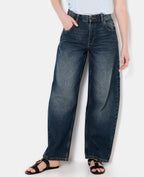 Jean barrel taille haute