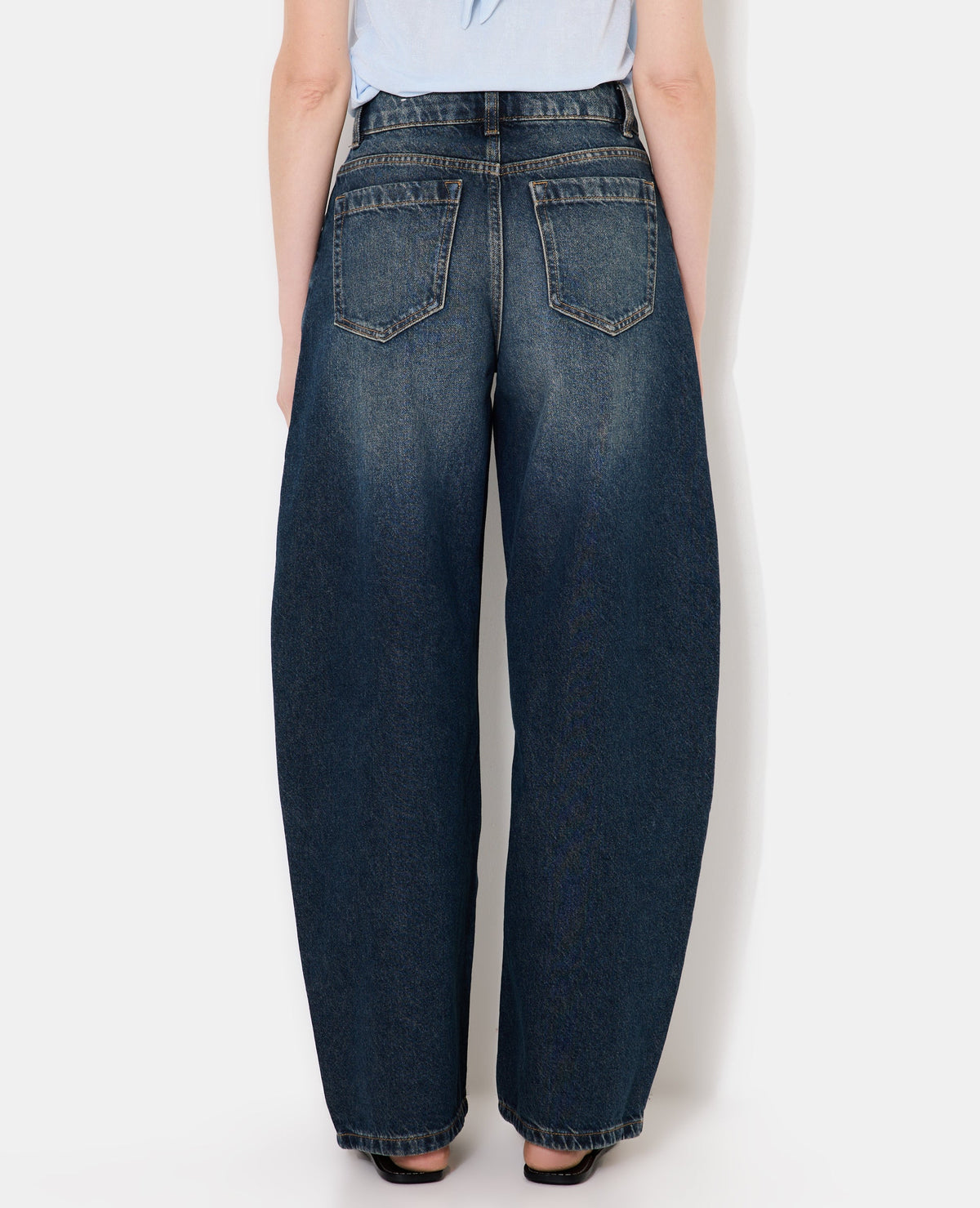 Jean barrel taille haute