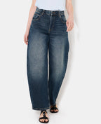 Jean barrel taille haute