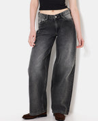 Jean wide taille basse avec étoiles