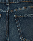 Jean wide taille haute avec ceinture décalée