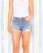 Short en jean destroy