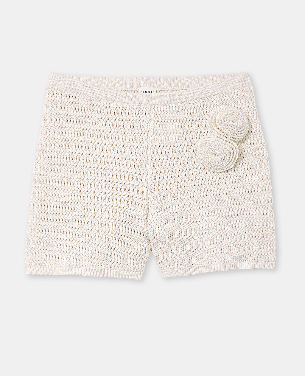 Short en maille ajourée avec fleurs
