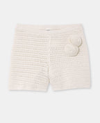 Short en maille ajourée avec fleurs