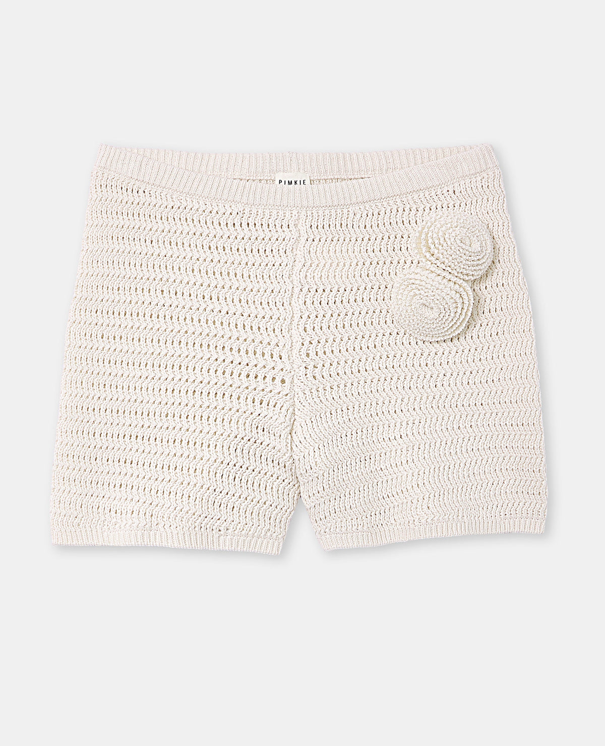 Short en maille ajourée avec fleurs