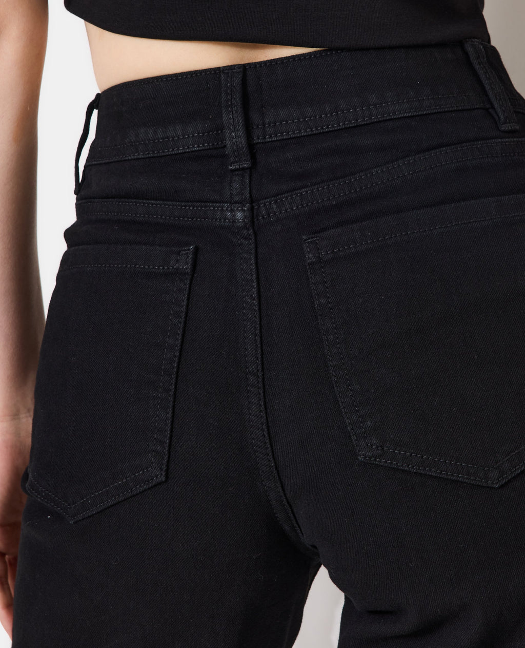 Jean wide stretch avec taille haute