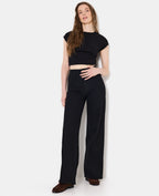 Jean wide stretch avec taille haute