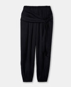 Pantalon bouffant en satin avec ceinture à nouer
