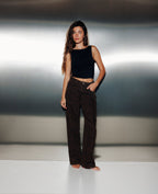 Jean wide taille medium motif léopard