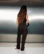 Jean wide taille medium motif léopard