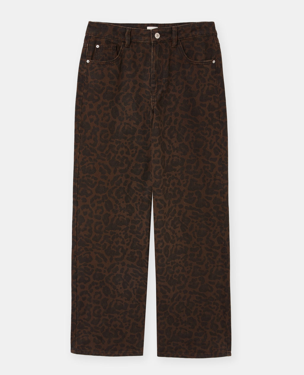 Jean wide taille medium motif léopard