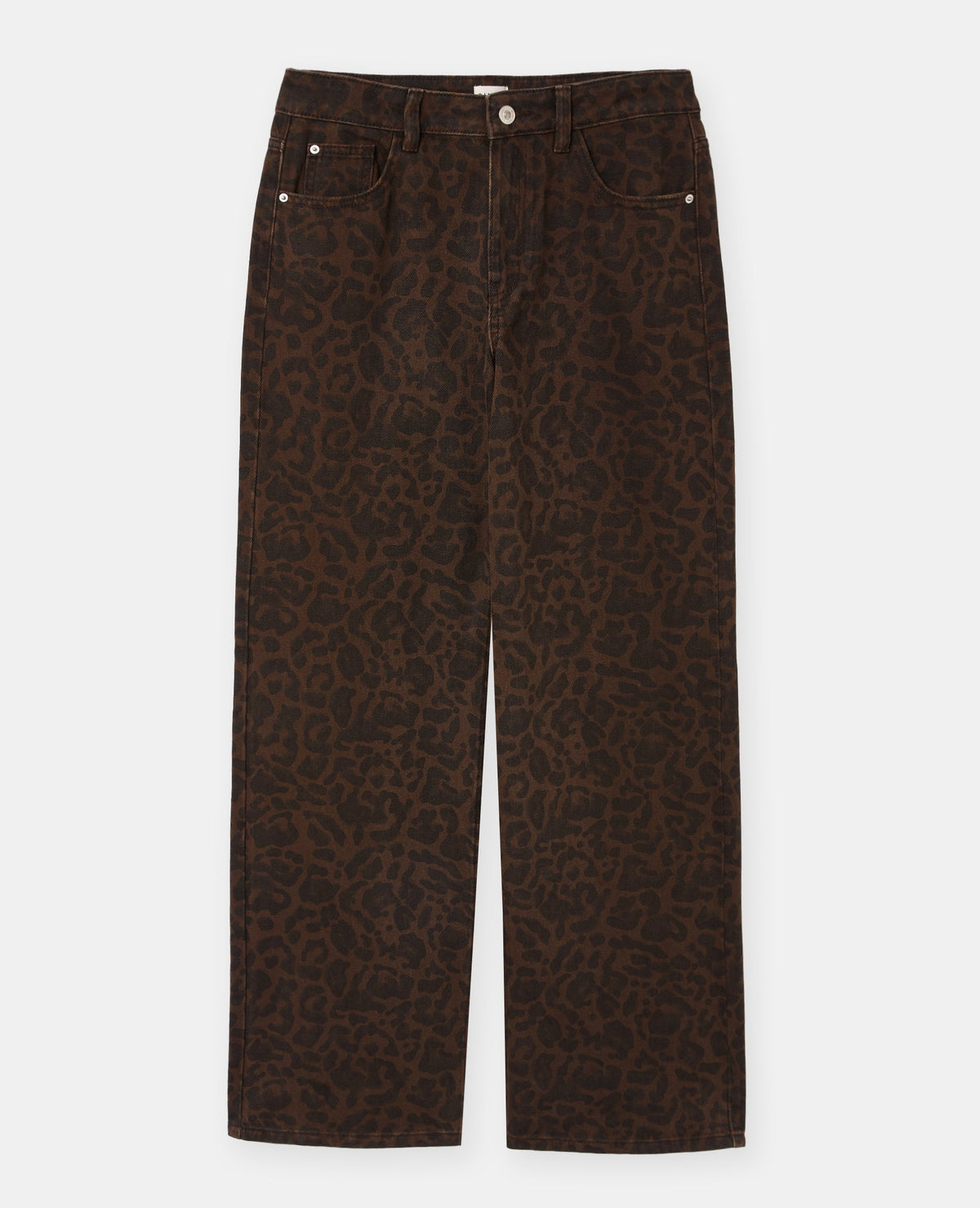 Jean wide taille medium motif léopard