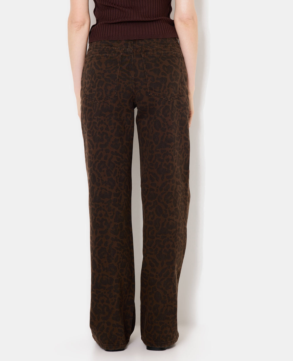 Jean wide taille medium motif léopard