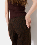 Jean wide taille medium motif léopard