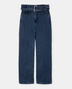 Jean straight taille haute avec ceinture