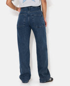 Jean straight taille haute avec ceinture