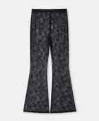 Pantalon flare en dentelle taille élastiquée