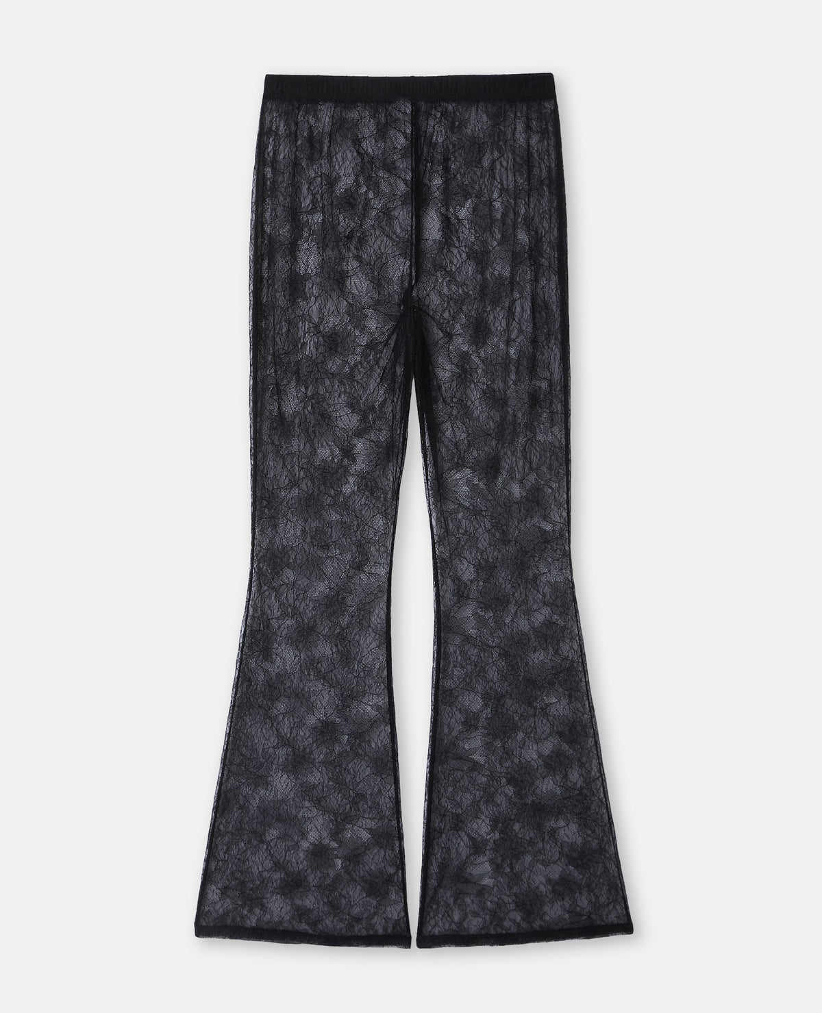 Pantalon flare en dentelle taille élastiquée