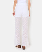 Pantalon flare en dentelle