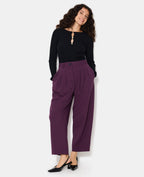 Pantalon barrel taille haute avec pinces
