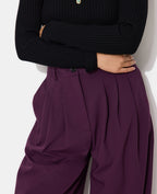 Pantalon barrel taille haute avec pinces