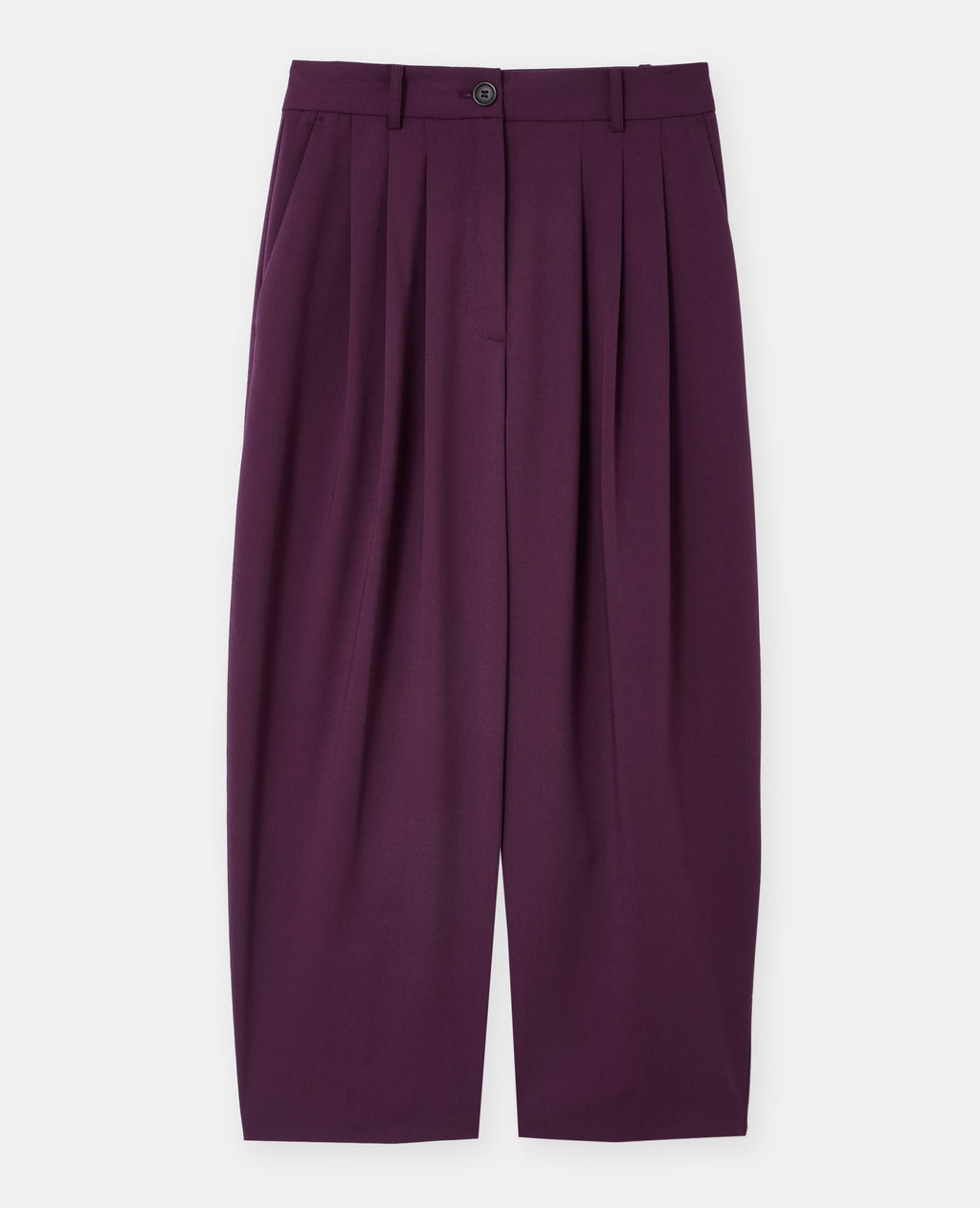 Pantalon barrel taille haute avec pinces