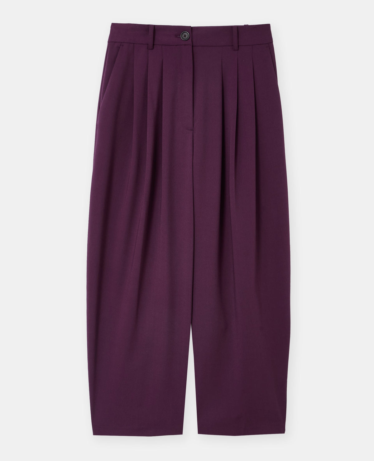 Pantalon barrel taille haute avec pinces