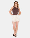 Short en satin avec dentelle