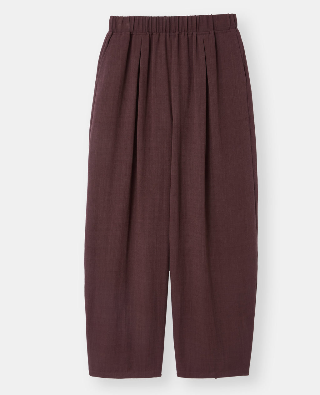 Pantalon barrel en tissu effet lin